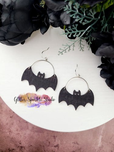 Pair of Hanging Bats earring Steel Rule Die