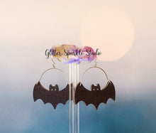 Load image into Gallery viewer, Pair of Hanging Bats earring Steel Rule Die