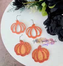Load image into Gallery viewer, Mirrored Pair of Double Layer Pumpkin Swirl Earrings Steel Rule Die