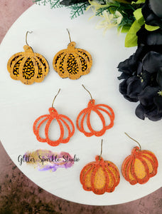 Mirrored Pair of Double Layer Pumpkin Swirl Earrings Steel Rule Die