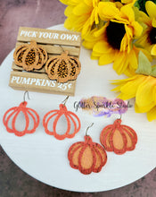 Load image into Gallery viewer, Mirrored Pair of Double Layer Pumpkin Swirl Earrings Steel Rule Die