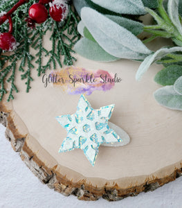 New smaller 3 Piece Snowflake with hexagon Center Steel Rule Die for earring, appliques or snap clips