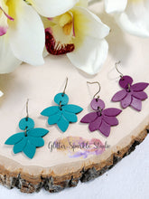 Load image into Gallery viewer, Crease Pad Required - Tiny 1.36 inch Pair of Blossom Dangle Xtra Strong Embossing Dangle Petite Earring Steel Rule Die