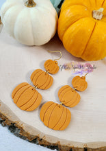 Load image into Gallery viewer, Pair of Stacked Pumpkins Embossing Dangle Earring Steel Rule Die