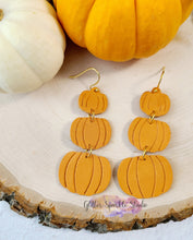 Load image into Gallery viewer, Pair of Stacked Pumpkins Embossing Dangle Earring Steel Rule Die