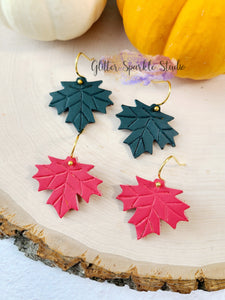 Crease Pad Required - tiny 1 inch detailed maple leaf Dangle Xtra Strong Embossing Dangle Petite Earring Steel Rule Die