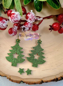 Pair of Fancy Star Cut Out Tree Earring Steel Rule Die