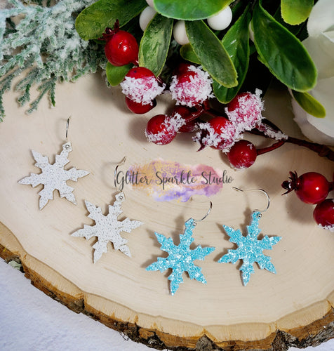 Four Petite 1.5 inch Pointed Snowflakes for Earrings or snap clip and bow appliques Steel Rule Die