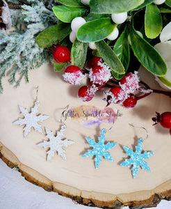 Four Petite 1.5 inch Pointed Snowflakes for Earrings or snap clip and bow appliques Steel Rule Die