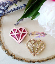 Load image into Gallery viewer, Jeweled Faceted Diamond Heart Snap Clip Steel Rule Die